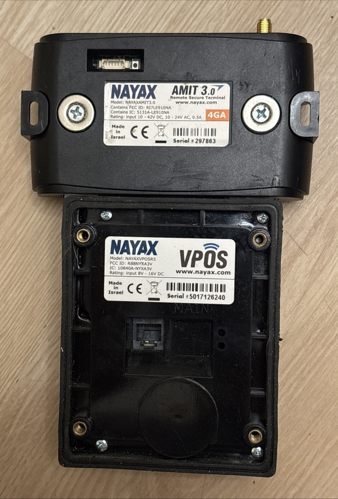 Nayax AMIT 3.0 VPOS Wired Credit Card Terminal Reader Cables TRANSFER RDY *READ*