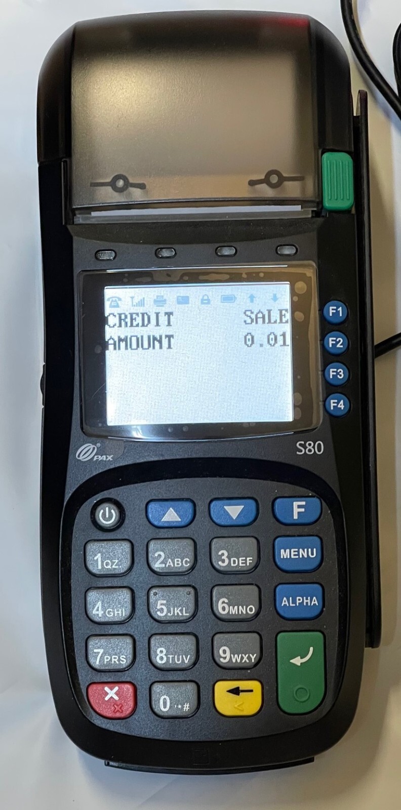 PAX S80 POS Credit Card Terminal Plus Accessories, NO Power Supply, (Missing)