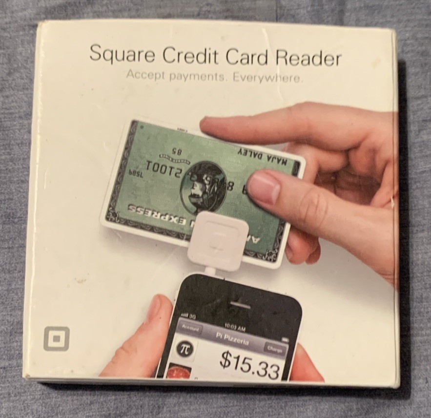 RARE Square Credit Card Reader Black for iPhone iPad and Android New
