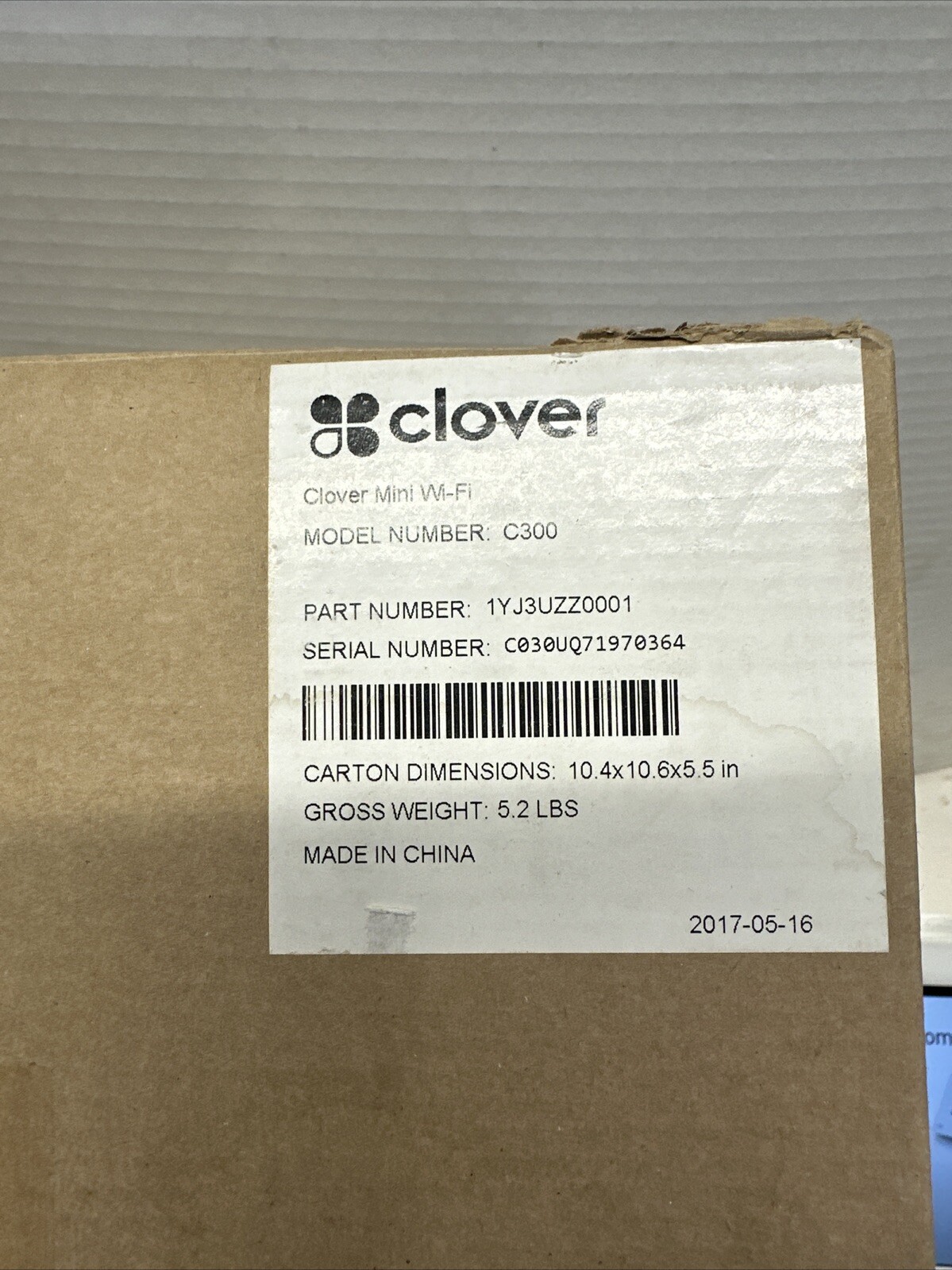 Clover Mini Wifi C300 Card Reader /POS Point of Sale System w/Power Supply