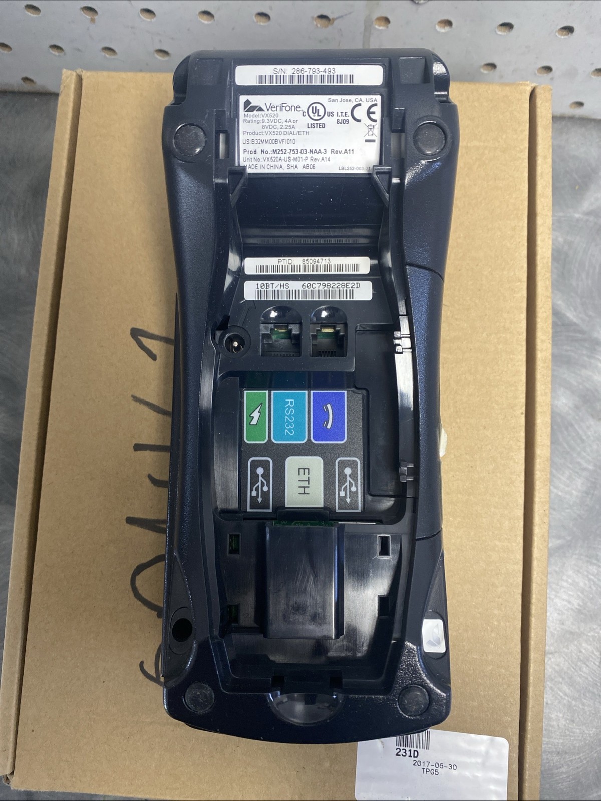 Verifone VX520 VX 520 Credit Card Machine Terminal Reader(No Power Cord)