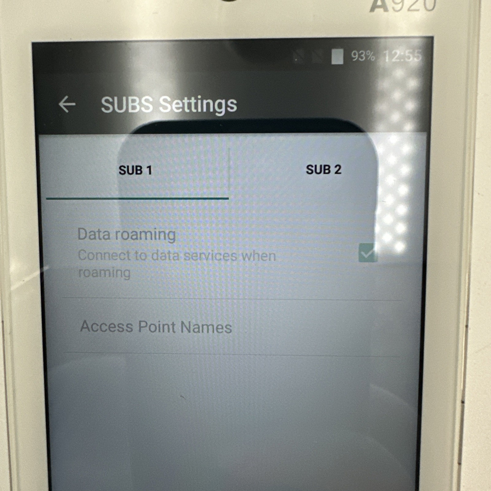 PAX A920 Payment Terminal Powers On Android Smart Mobile W/cover & Cord