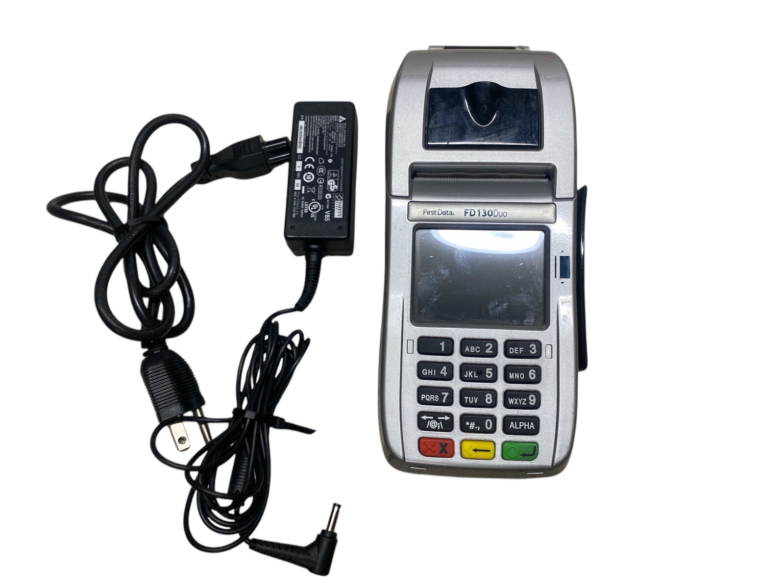 1 First Data FD 130 Duo Credit Card Terminal & 3 FD-36 Keypad – Untested