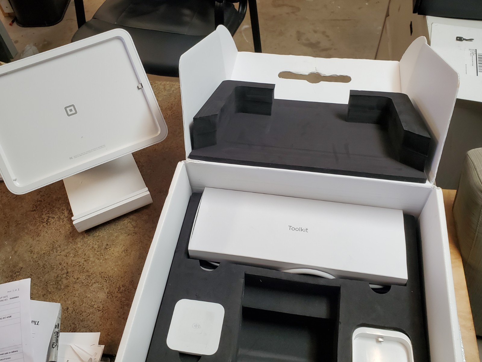Square Stand iPad POS Credit Card Terminal Kit, Wired, Model S041U White