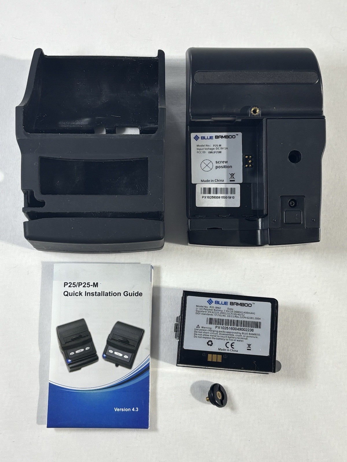 Blue Bamboo Credit Card Thermal Paper Printer Model P25-M w/ 8 Paper Rolls ++