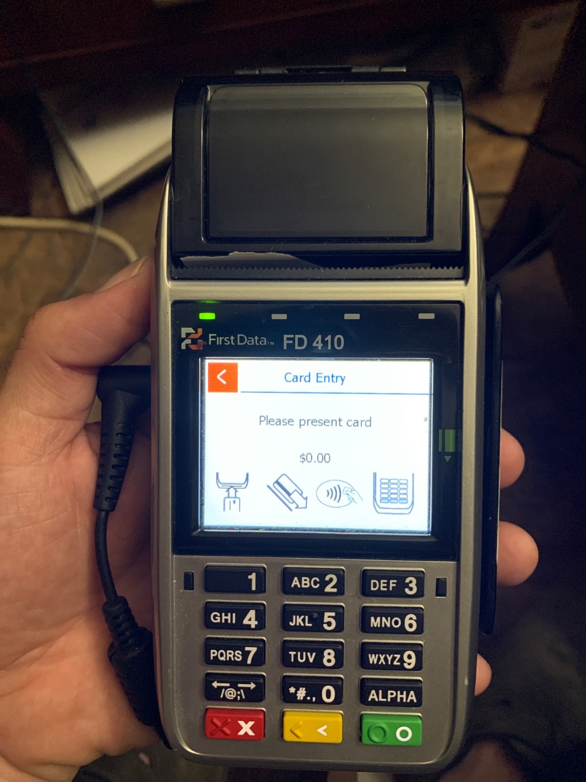 First Data FD410 GPRS EMV Wireless Terminal- open box! Used