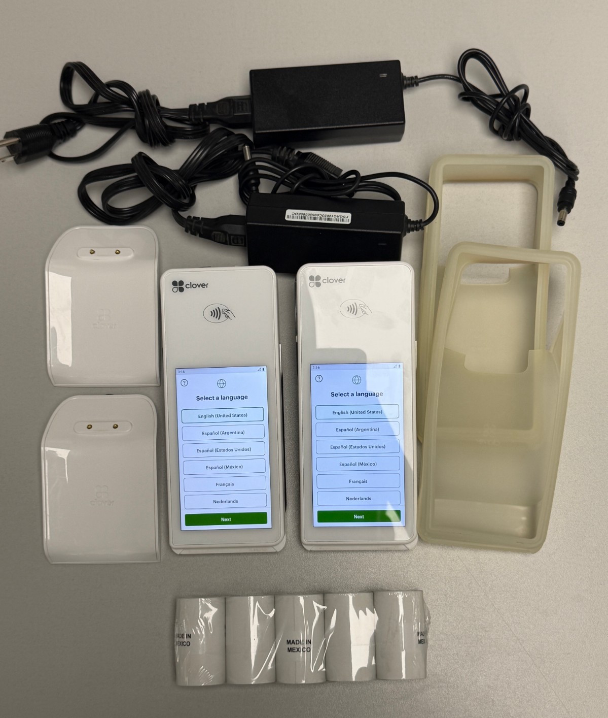 Set of 2 CLOVER FLEX C403 Handheld POS Wireless Credit Card Payment Terminal