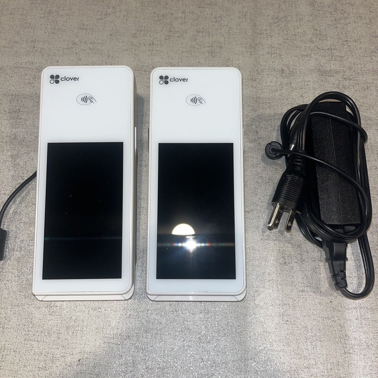 2 Clover Flex Credit Card Machines and Chargers Model K400