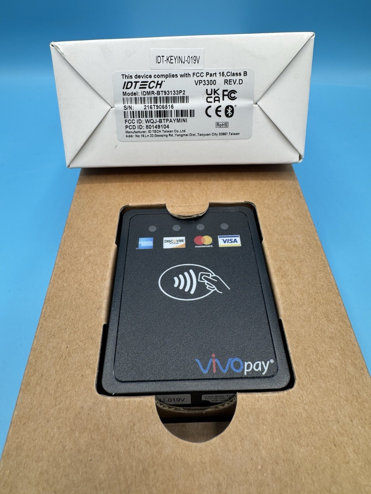 VivoPay IDTECH VP3300 3-in-1 Contactless EMV NFC MagStripe Lightspeed Upserve