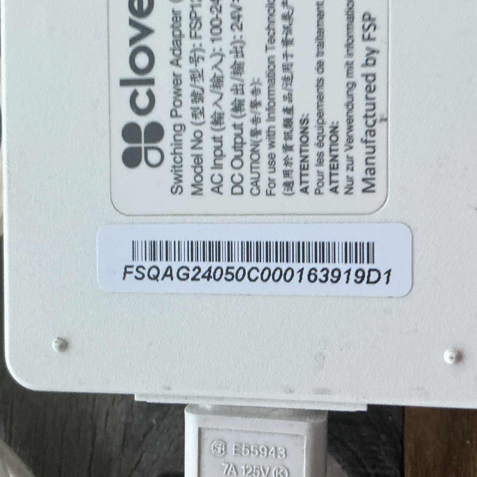 Clover FSP120-AABN2 Switching Power Adapter for POS Terminal Wired