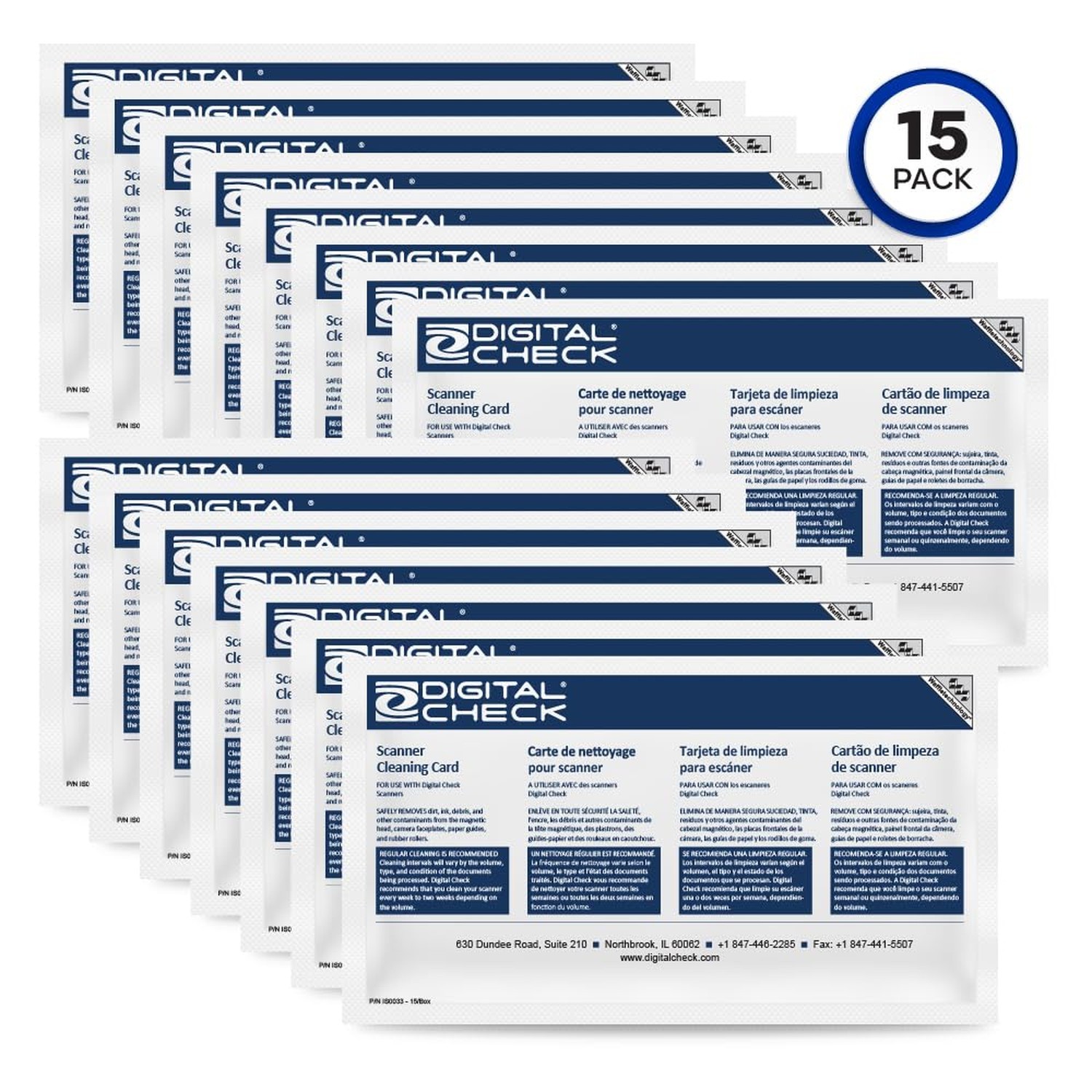 KICTeam – Waffletechnology® Cleaning Cards for Digital Check Scanners (15 C