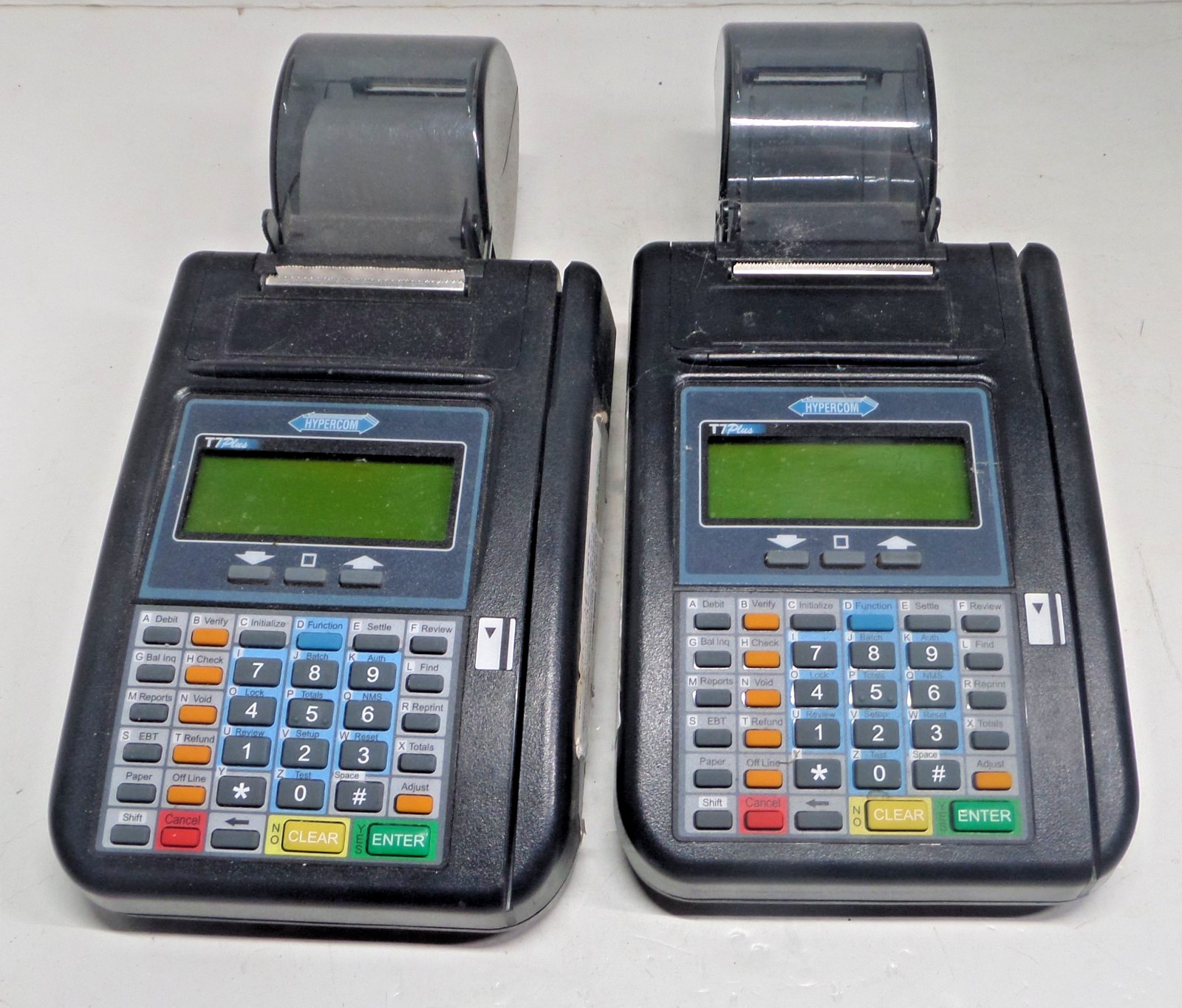 2x Hypercom T7Plus credit card terminals NO POWER SUPPLIES