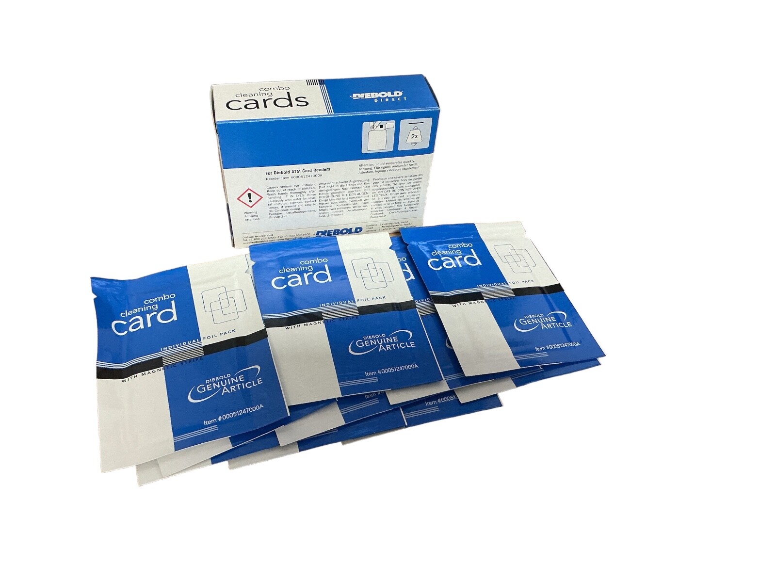 Diebold ATM Cleaning Cards 10-Pack – 00051247000A Magnetic Stripe Cleaner
