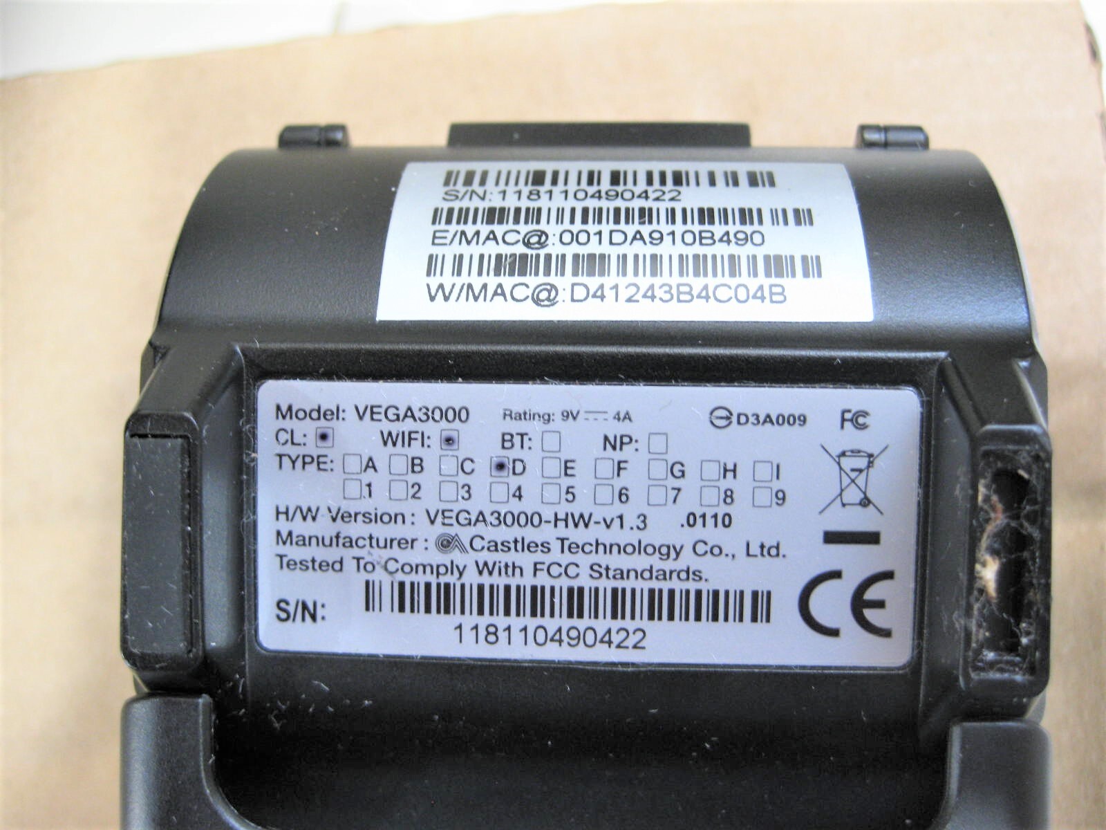 6x As Is/ For Parts/Dejavoo Z11 Credit Card Terminal VEGA3000 w/ WIFI