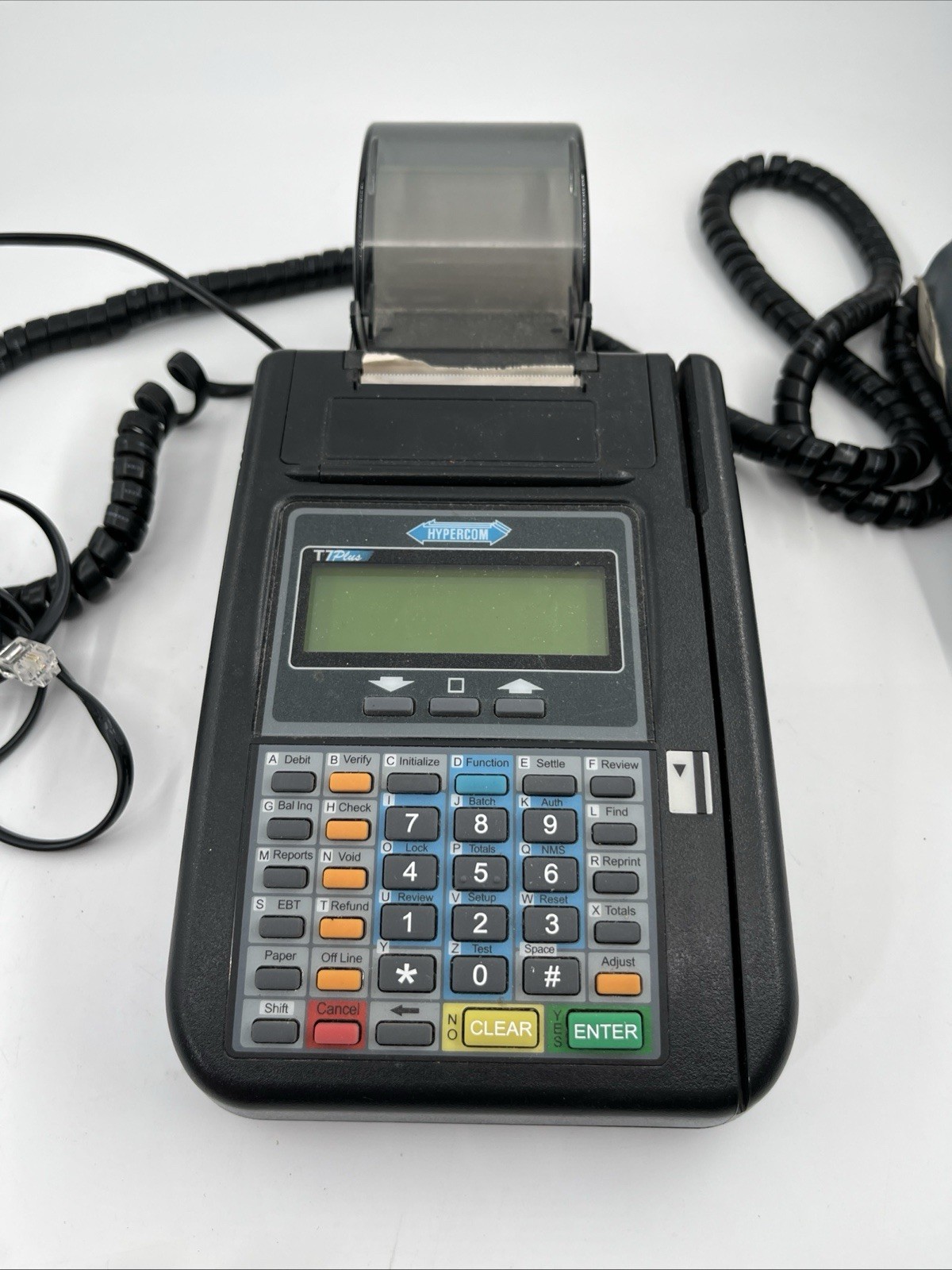 HYPERCOM T7PLUS POS CREDIT CARD MACHINE TERMINAL/S9 PIN PAD NO POWER UNIT UNTEST