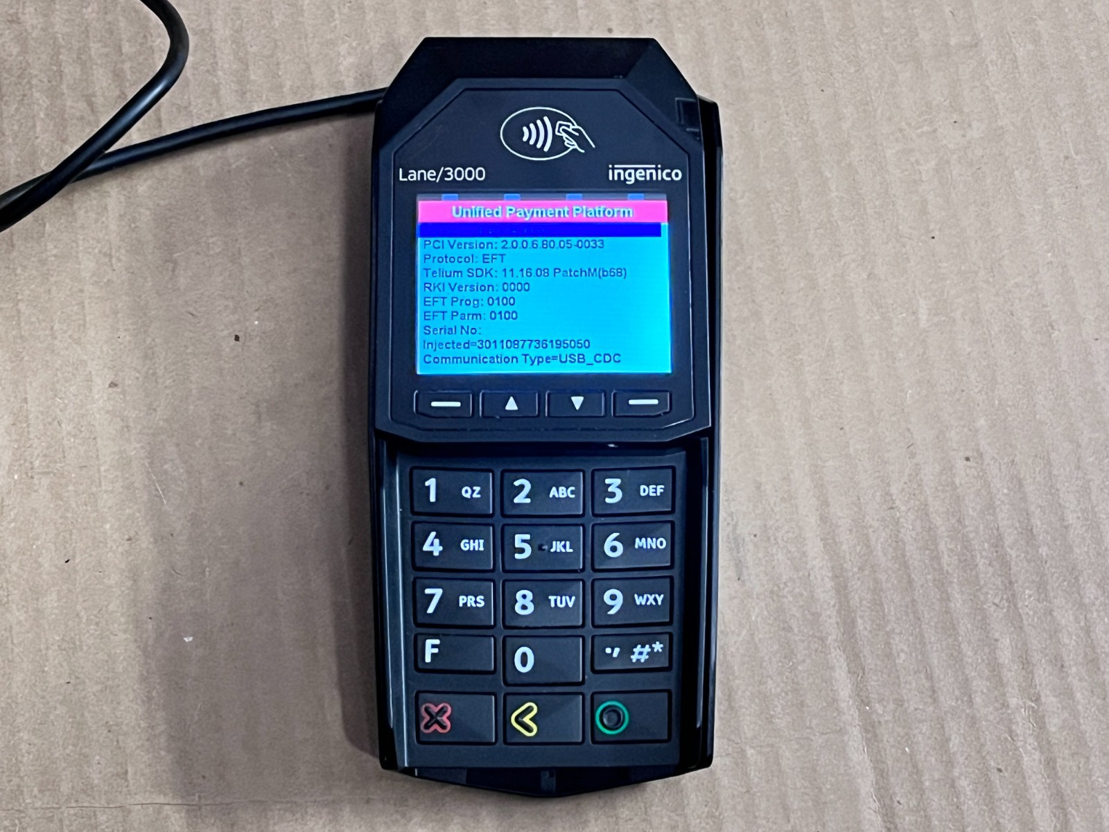 Ingenico Lane/3000 Payment Terminal Credit Card Touch with USB Cable Working