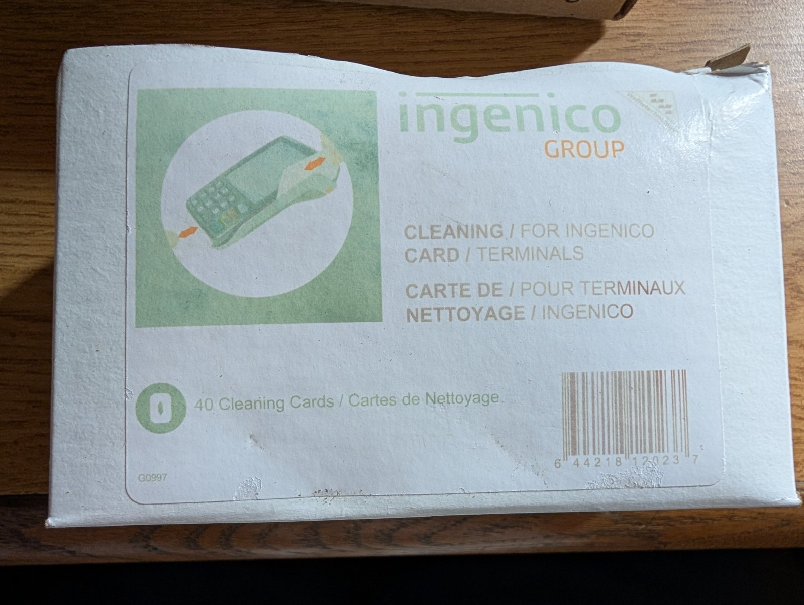 BOX 40 Genuine Ingenico Waffle Cleaning Card for Smart Cards & Magnetic Stripe