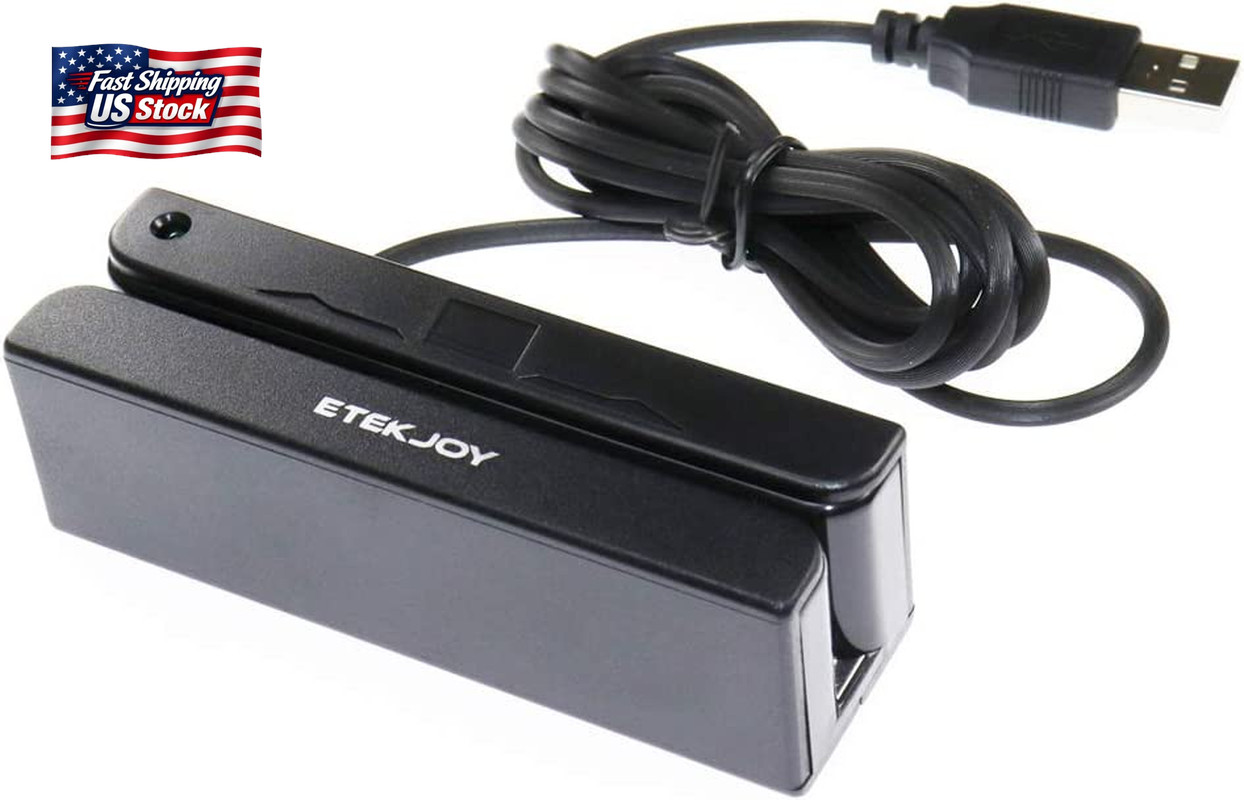 ETEKJOY USB 3-Track Magnetic Stripe Card Reader POS Credit Card Reader Swiper Ma