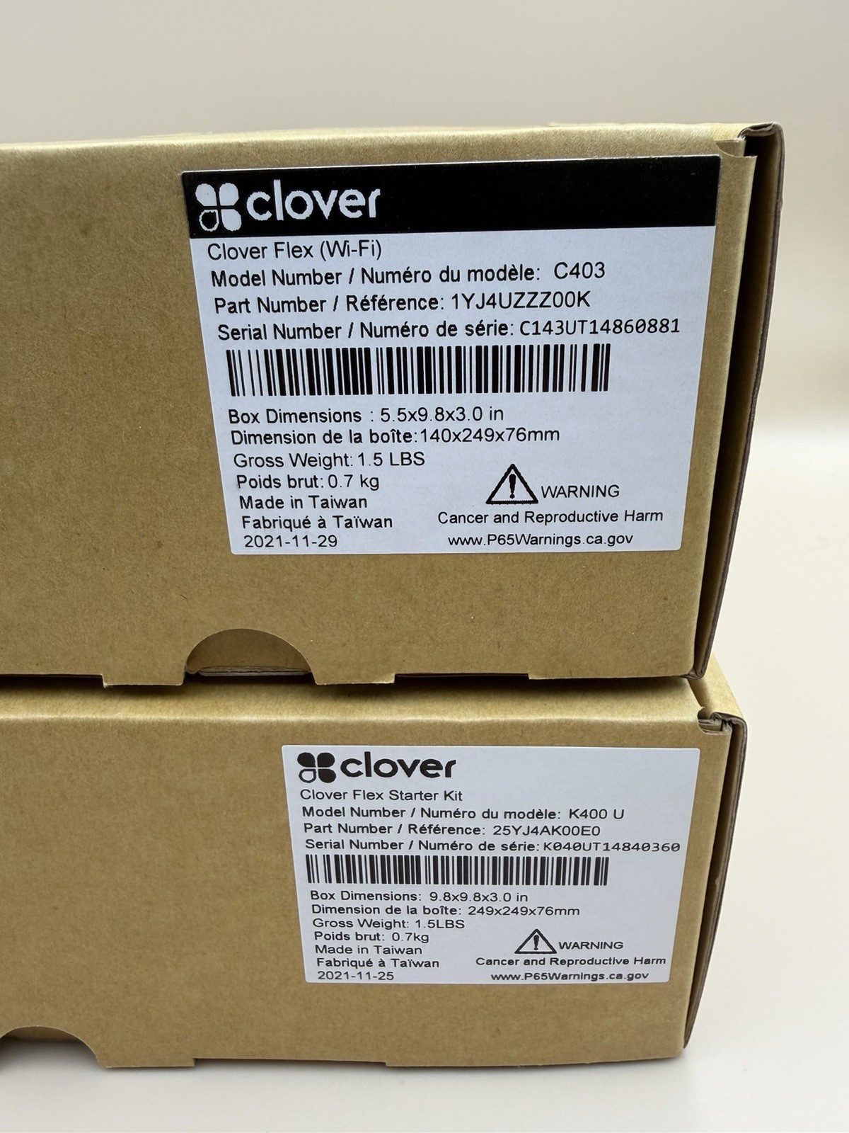 CLOVER FLEX C403 HANDHELD POS WIRELESS WIFI CREDIT CARD PROCESS TERMINAL + K400