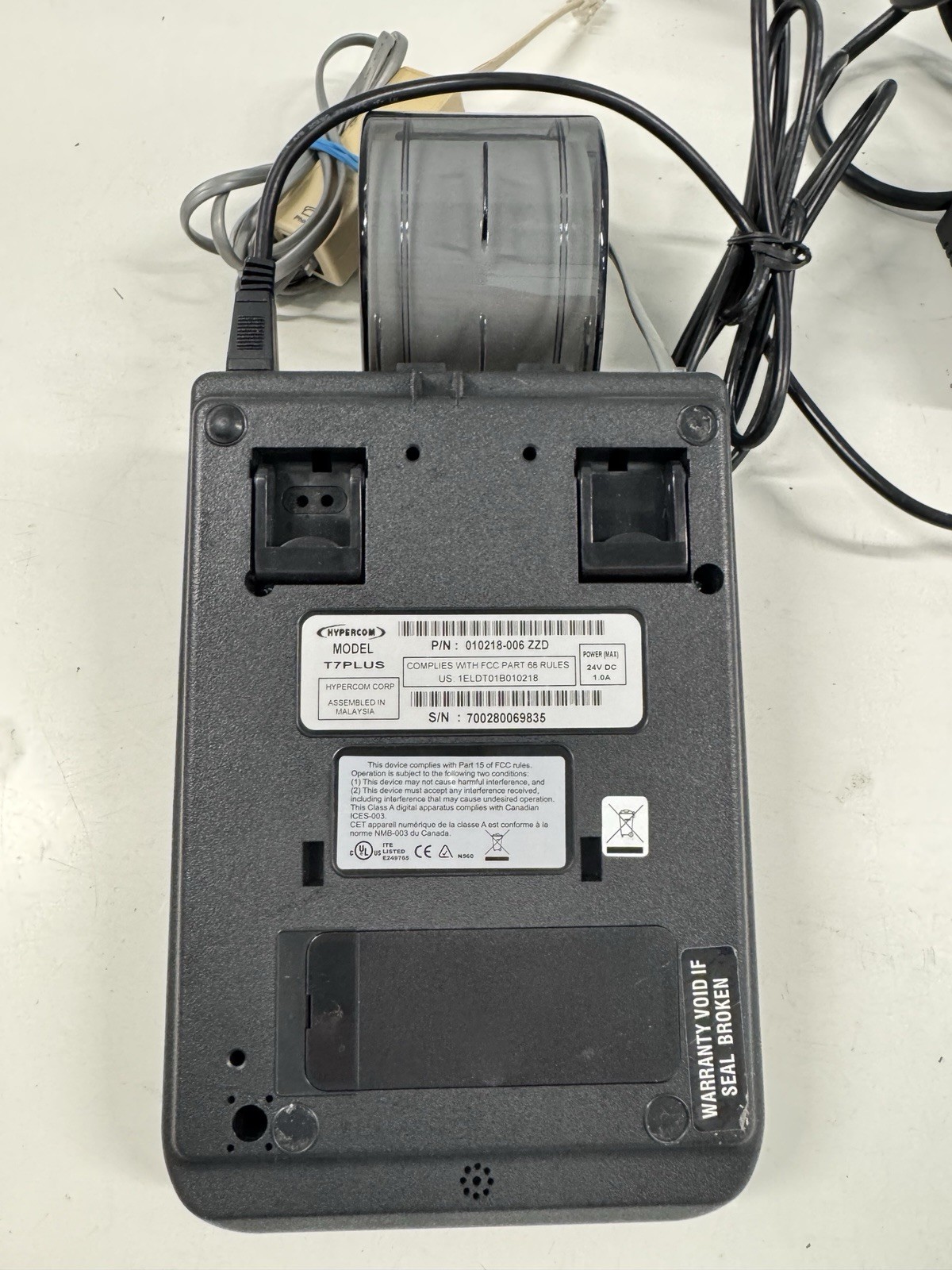 Hypercom T7PLUS Credit Card Terminal with Power Supply Untested Bought In Estate