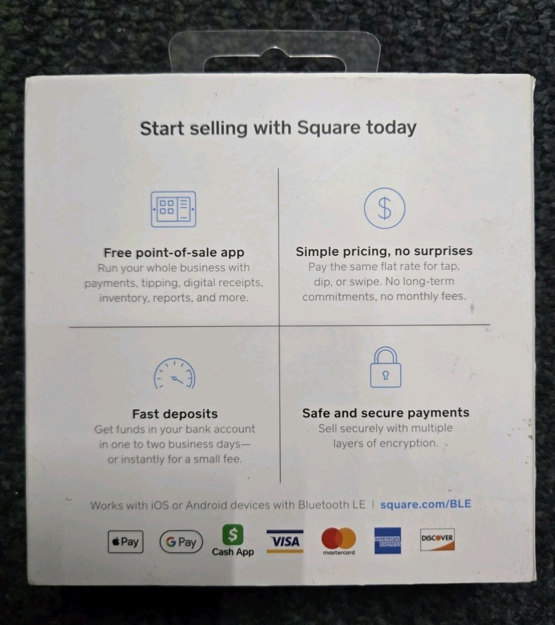 Square Contactless Credit Card and Chip Reader – White
