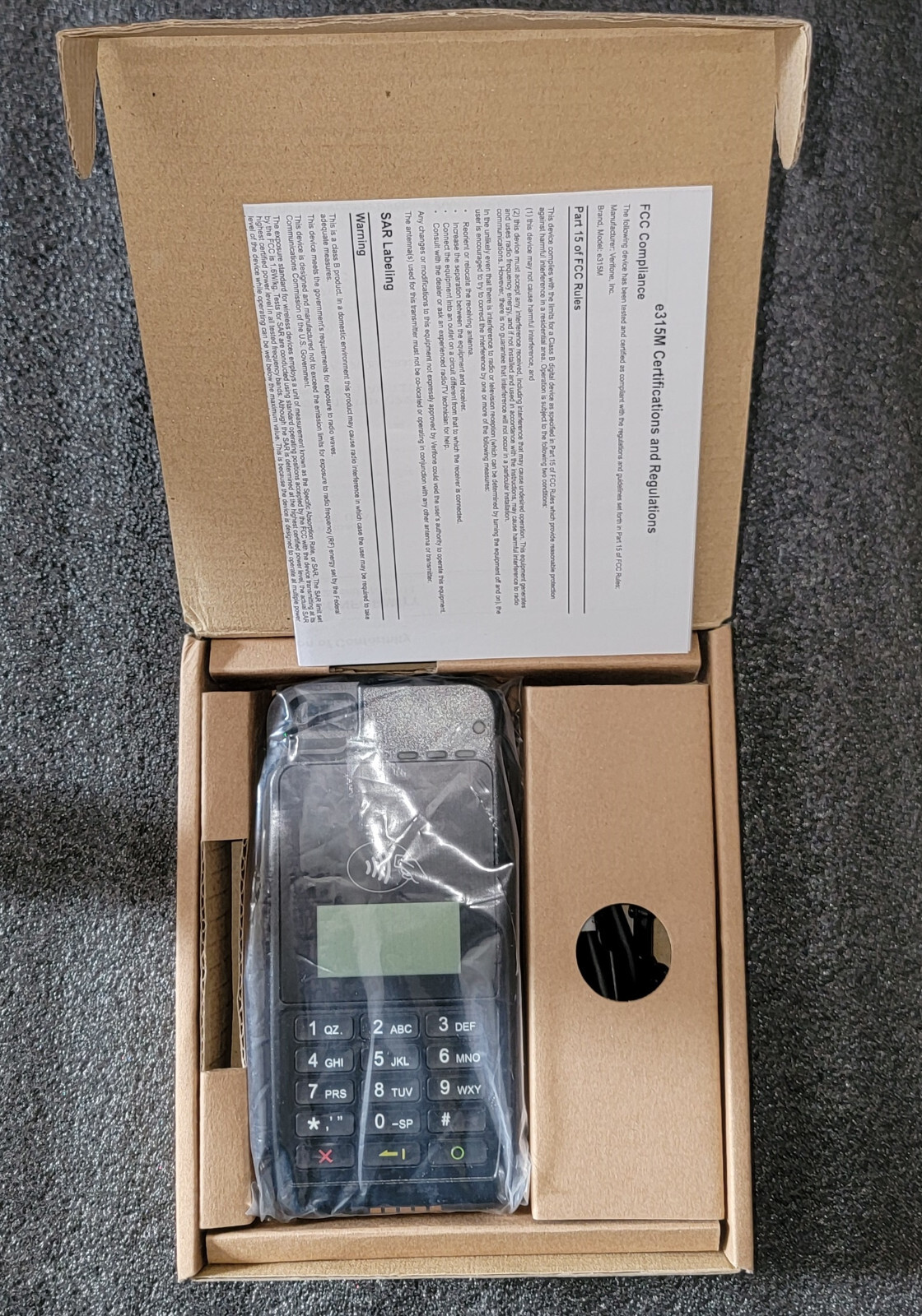 VERIFONE PAYWARE E315M IPHONE 5 IPOD MOBILE BARCODE CC TERMINAL M087-313-10-WWA