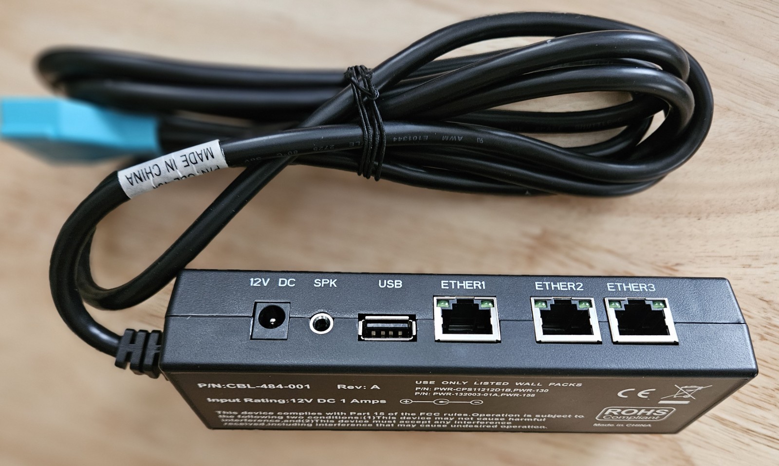 New Verifone Blue MX Ethernet/USB Hub Mx850 Mx860 Mx870 Mx915 Mx925,CBL-484-001
