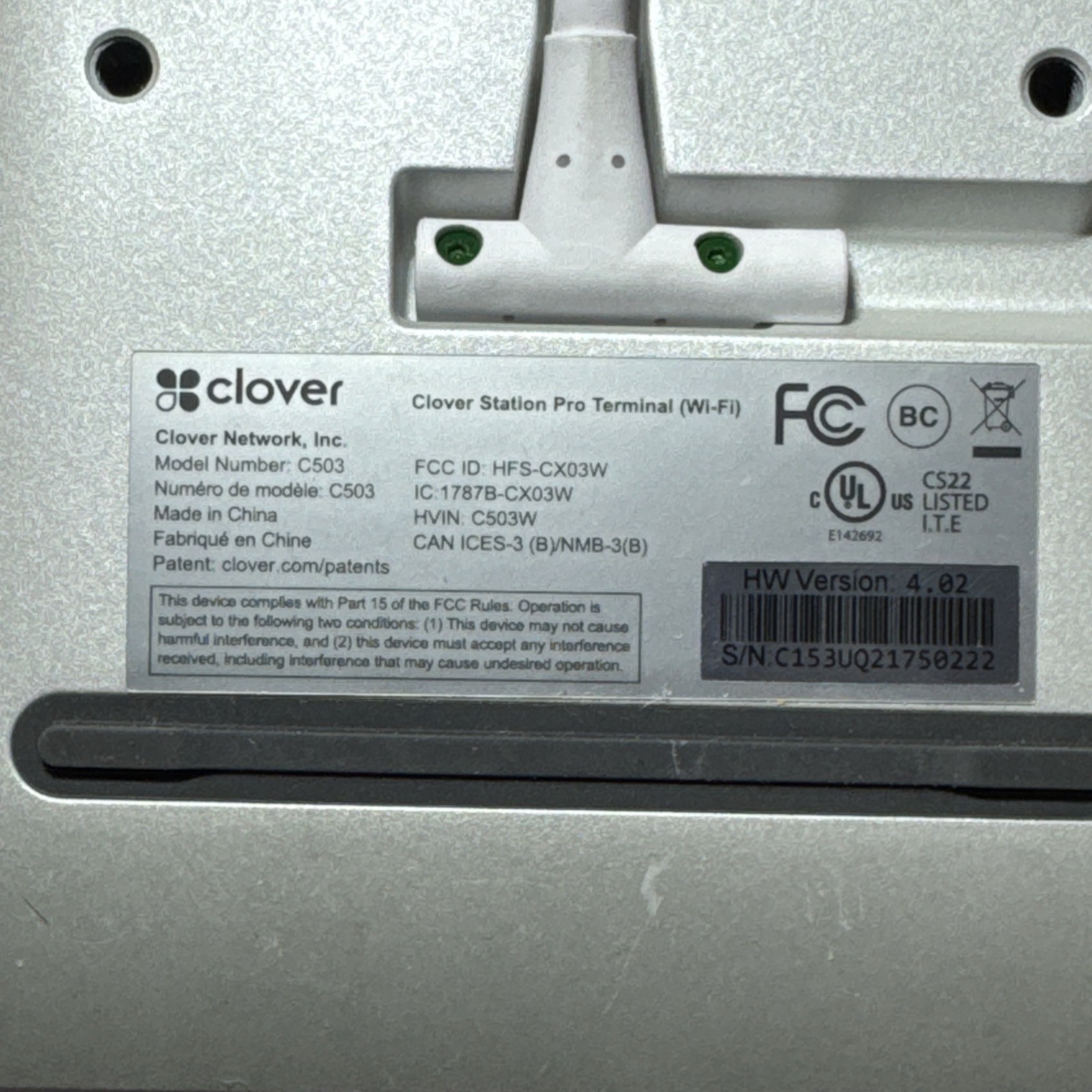 CLOVER POS System S503 C503 P500 H500 Terminal Printer Register Scanner