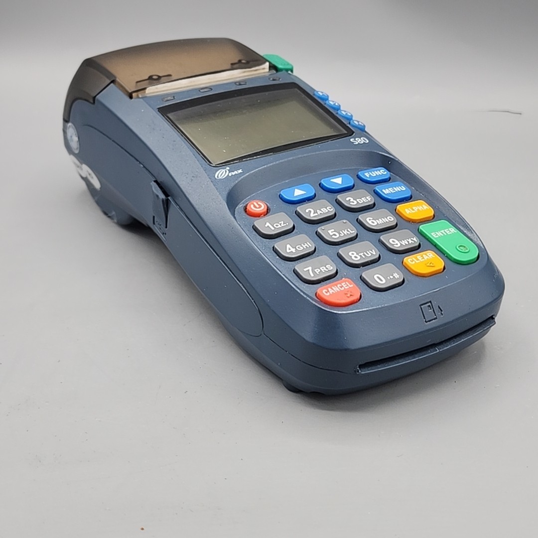 Used Pax S80 Credit Card Terminal with Power Cord Reset
