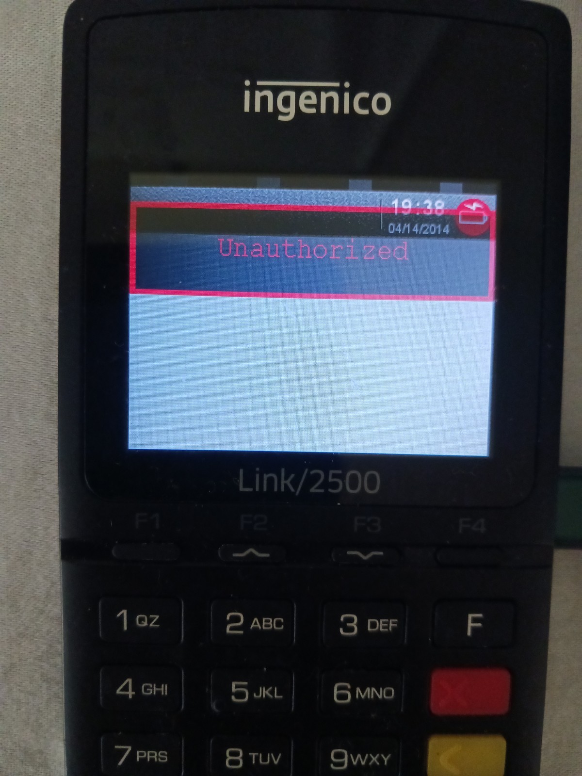 Ingenico Link 2500 POS Bluetooth USB Card Reader Terminal PMF34611218R Wireless