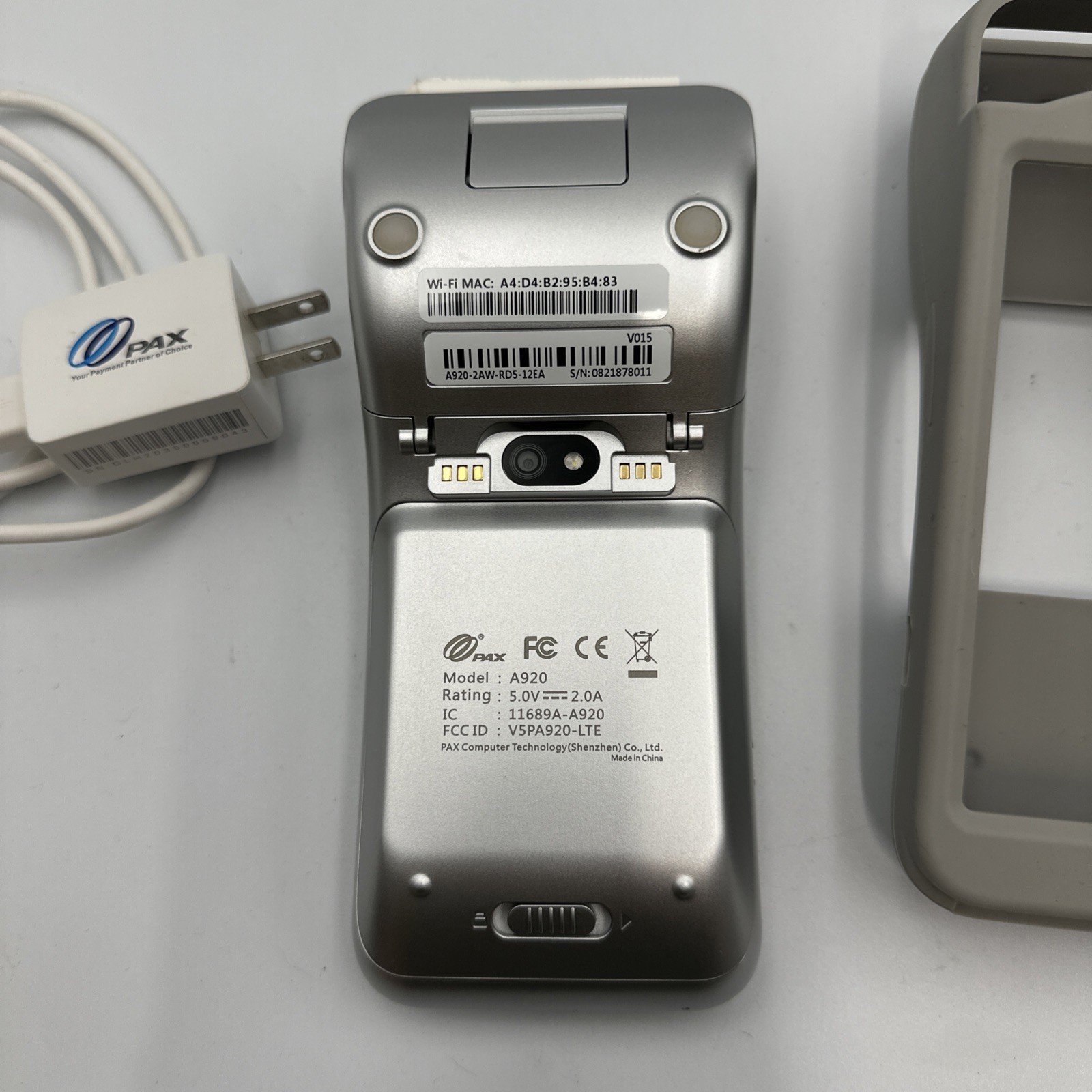 PAX A920 Payment Terminal Powers On Android Smart Mobile W/cover & Cord