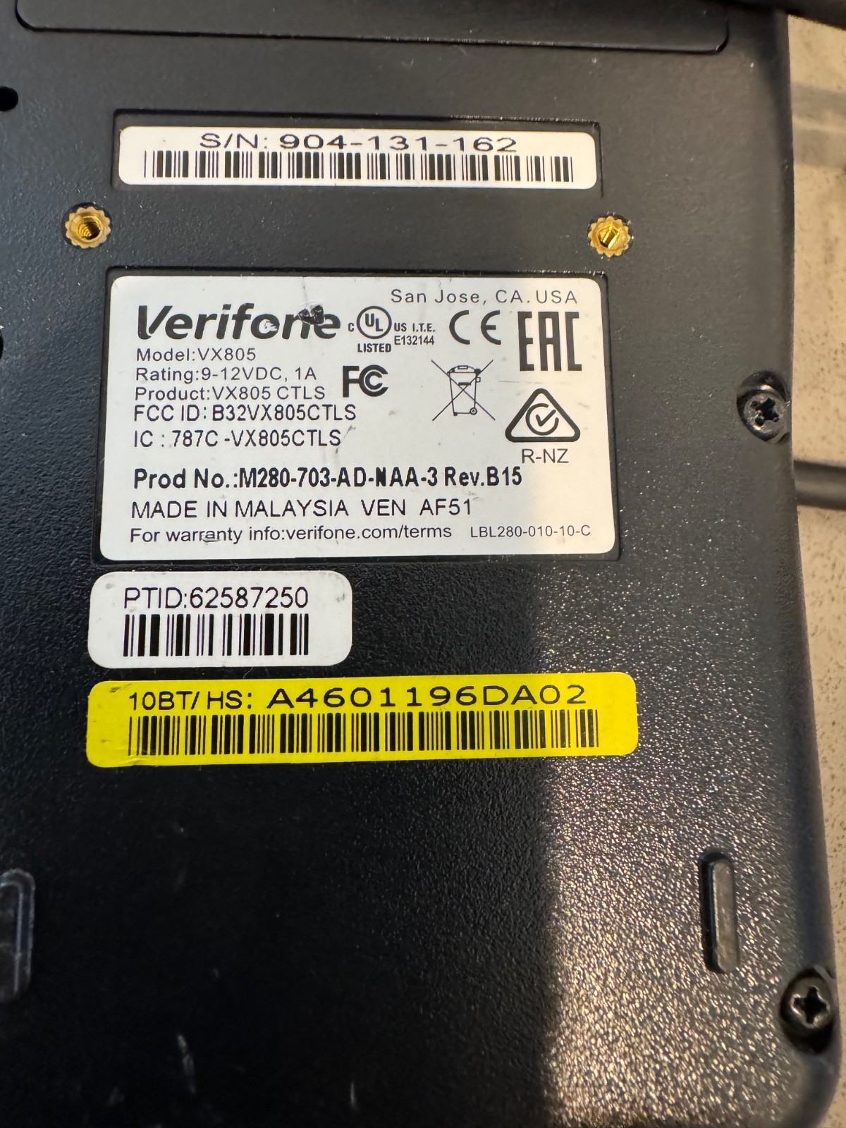 2 VeriFone VX805 Card Readers