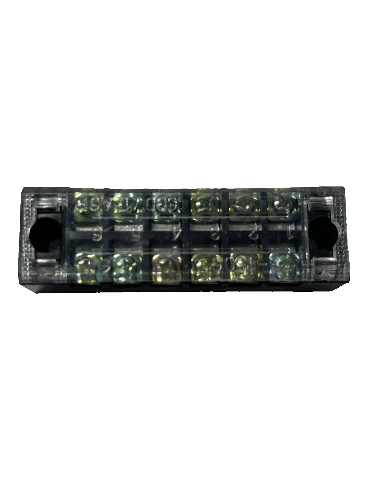 1 Pcs 6 Port Barrier Style Terminal Block with Clear Cover – 600V – 15A