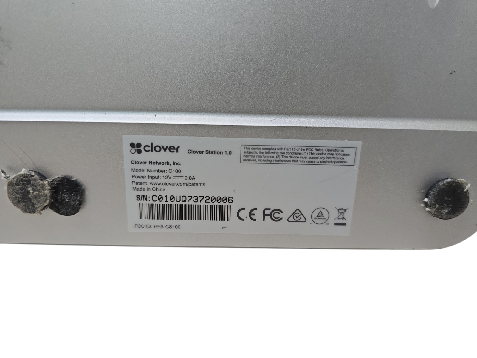 Clover Station POS 1.0 System P100 Printer C100 Screen xPED-8006L2-3CR Set