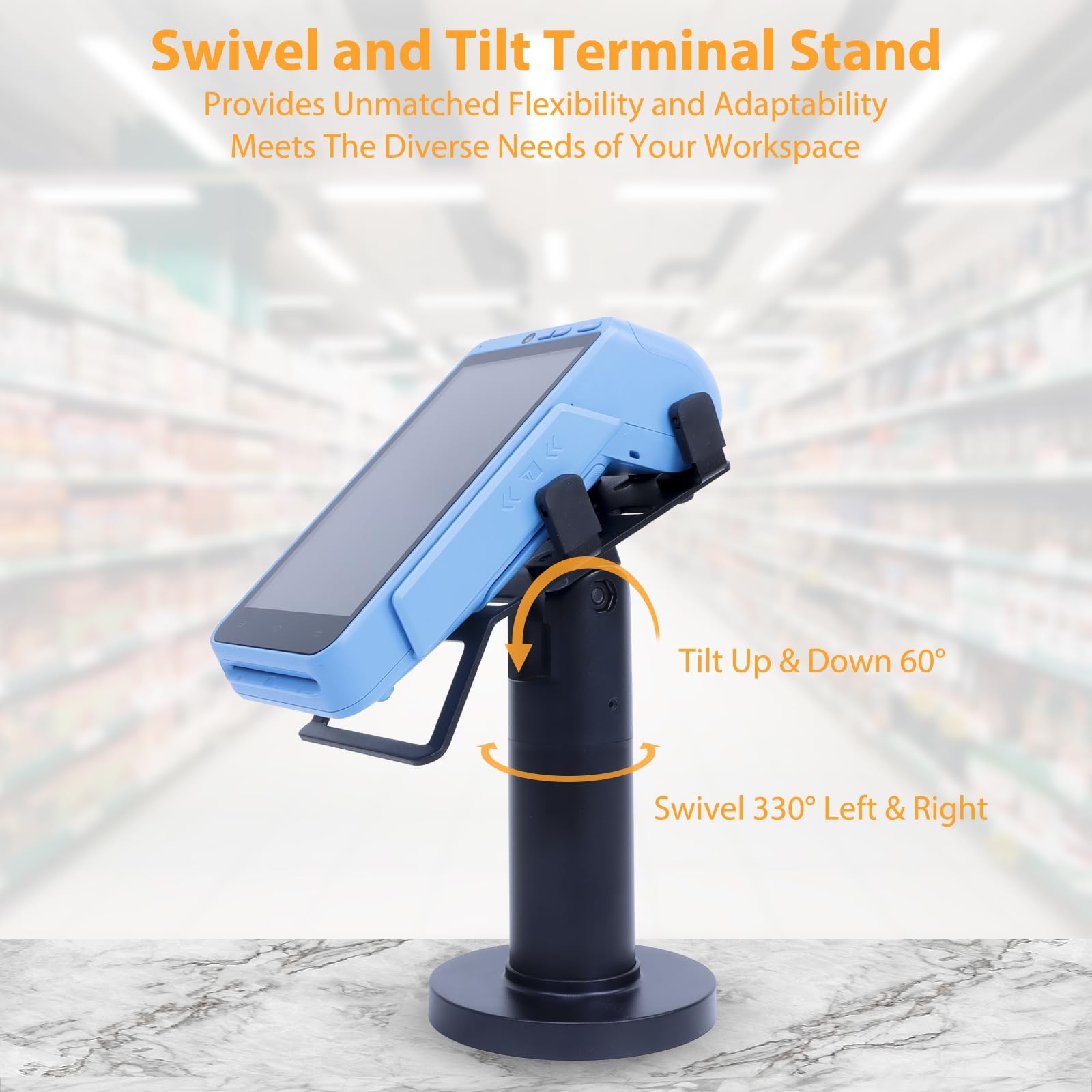 Universal Credit Card Terminal Stand for Square Terminal, 7″ Tall Swivel and …