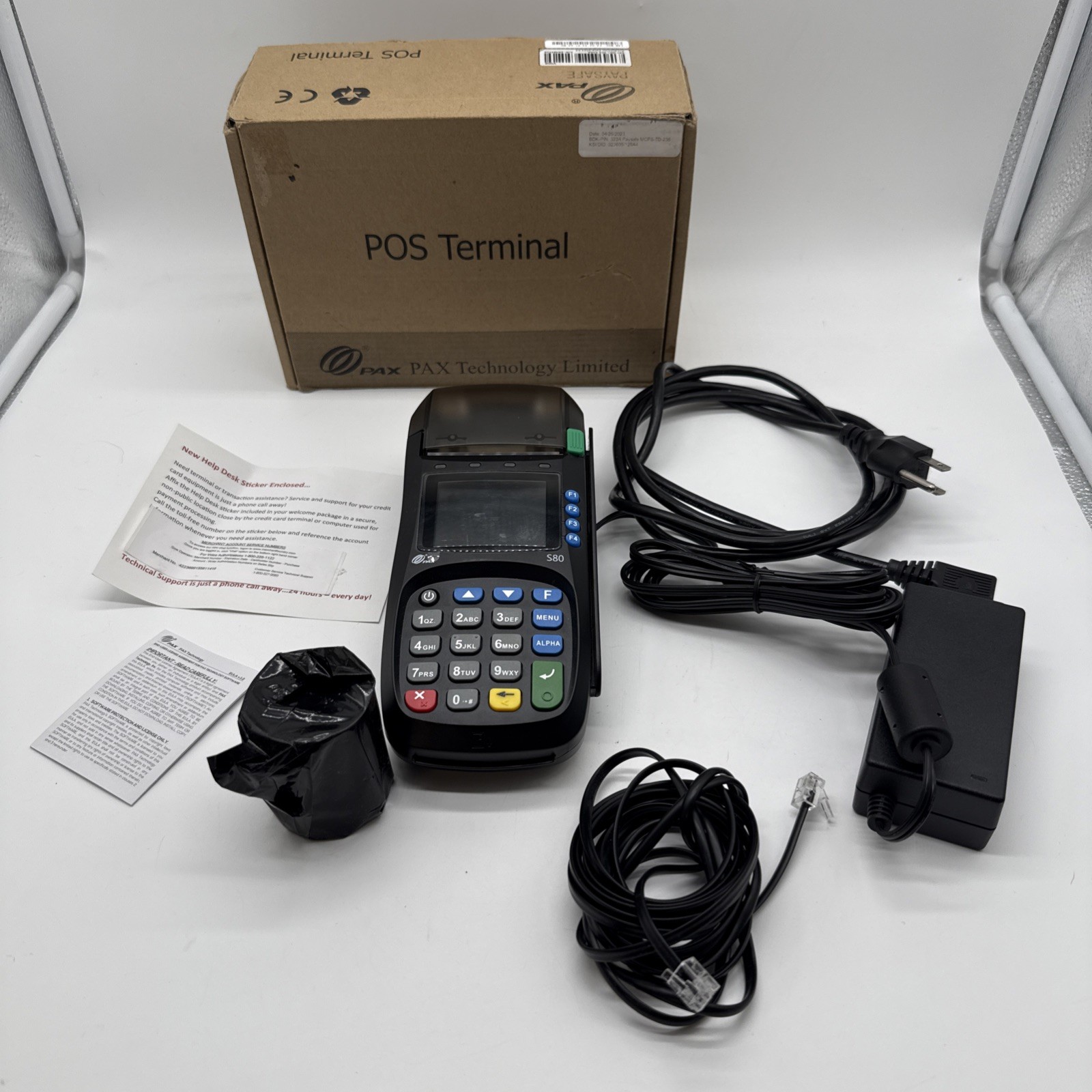 Used Pax S80 Credit Card Terminal with Power Cord Reset – Invalid IC Card- Works