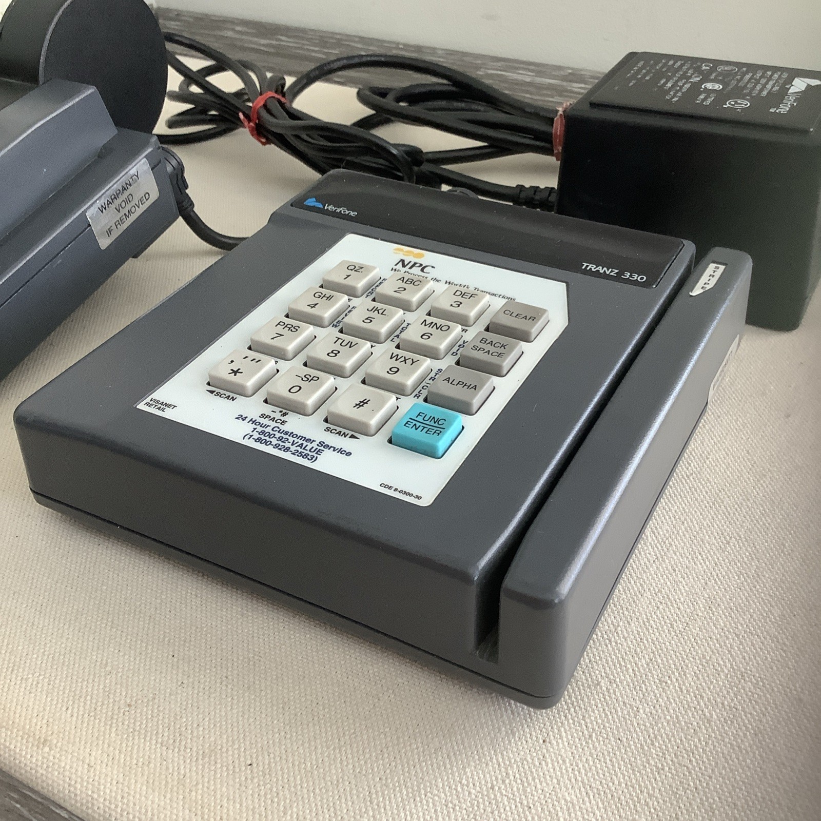 VERIFONE PrintPak 350 w/ Adapter, Tranz 330 Credit card System AS IS