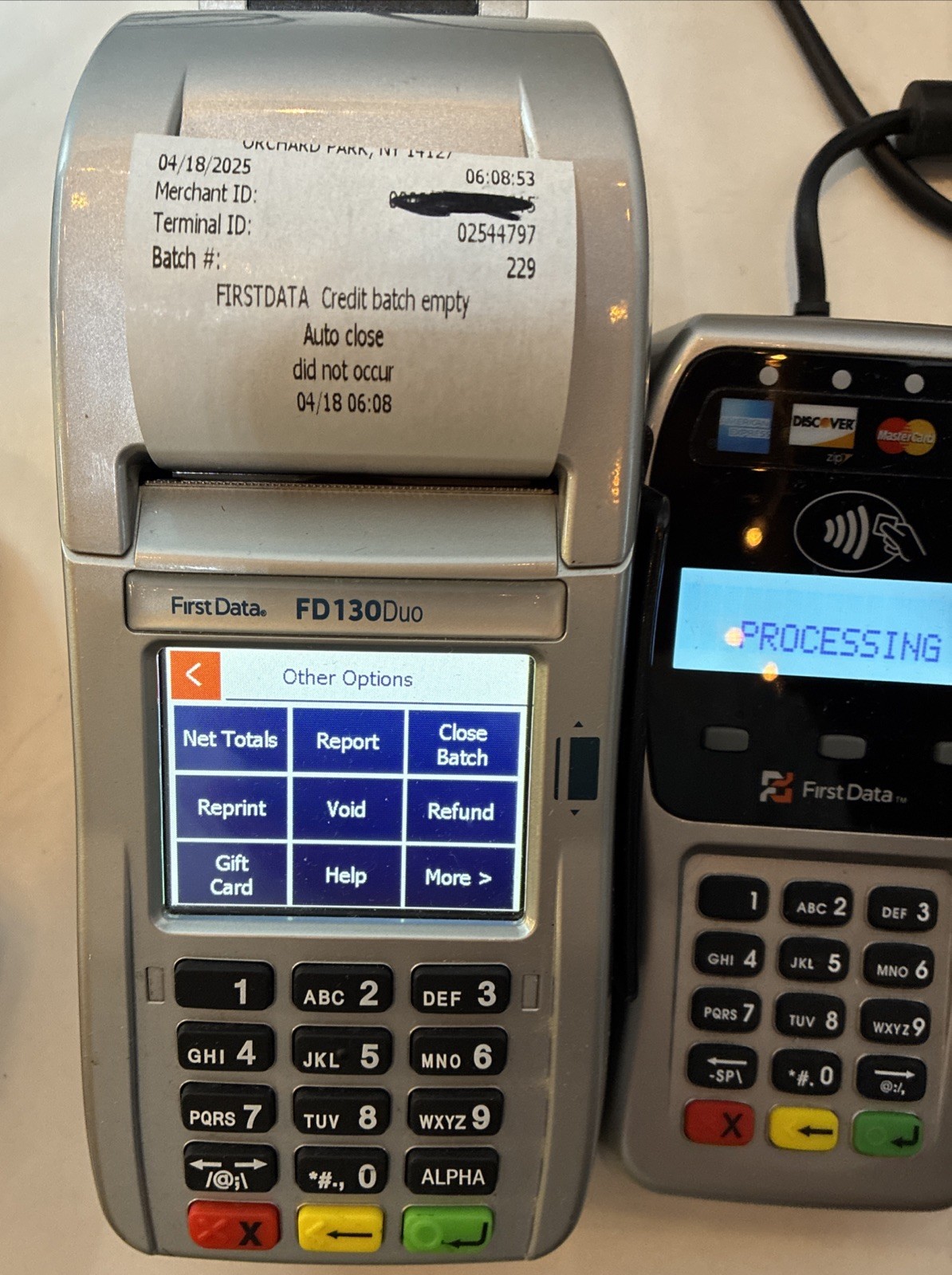 First Data FD130 Duo and FD-35 PIN Pad Credit Debit Card POS Terminal FD130Duo