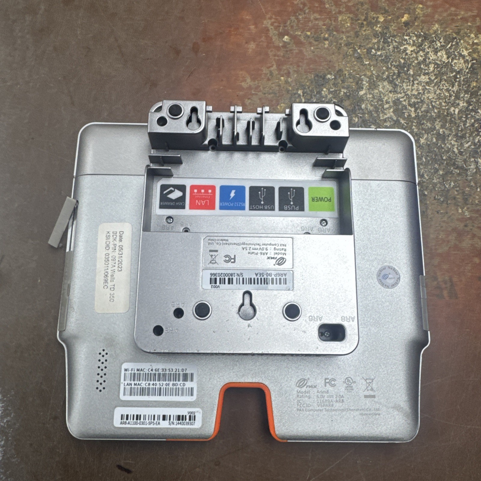 PAX Aries 8 POS Terminal FOR PARTS Chip Reader Not Working w/ Cables