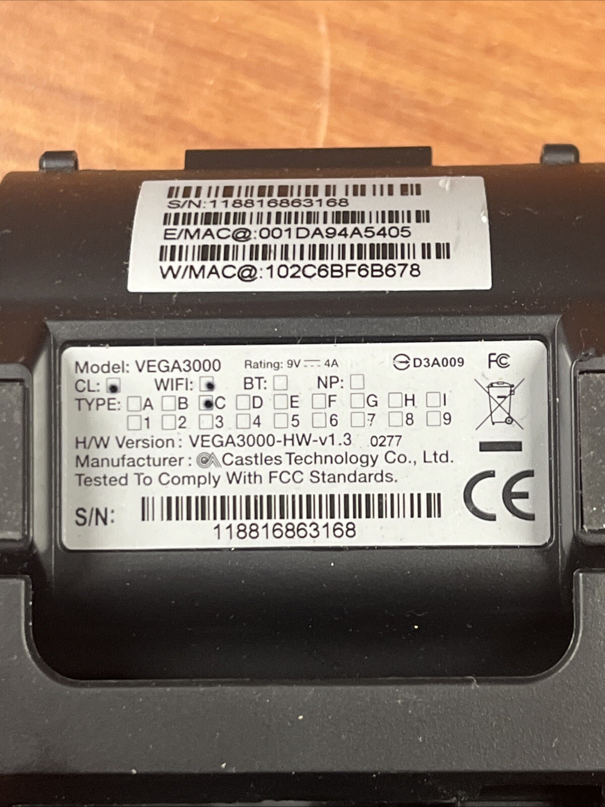 Dejavoo Z8 VEGA3000 Credit Card Payment Terminal