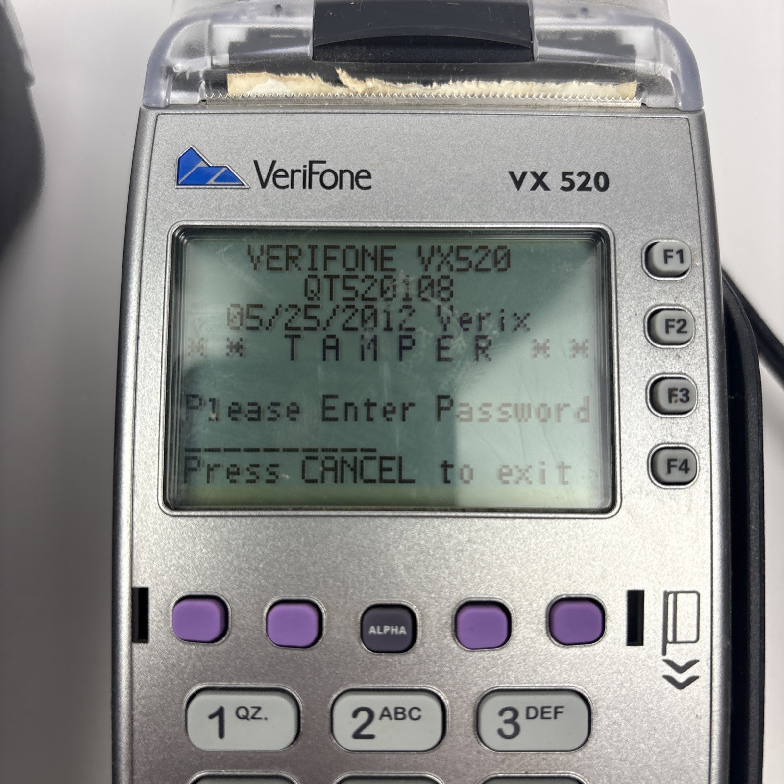 Lot of 2 VeriFone VX520 Credit Card Terminals Parts Repair 1 Tamper 1 No Power
