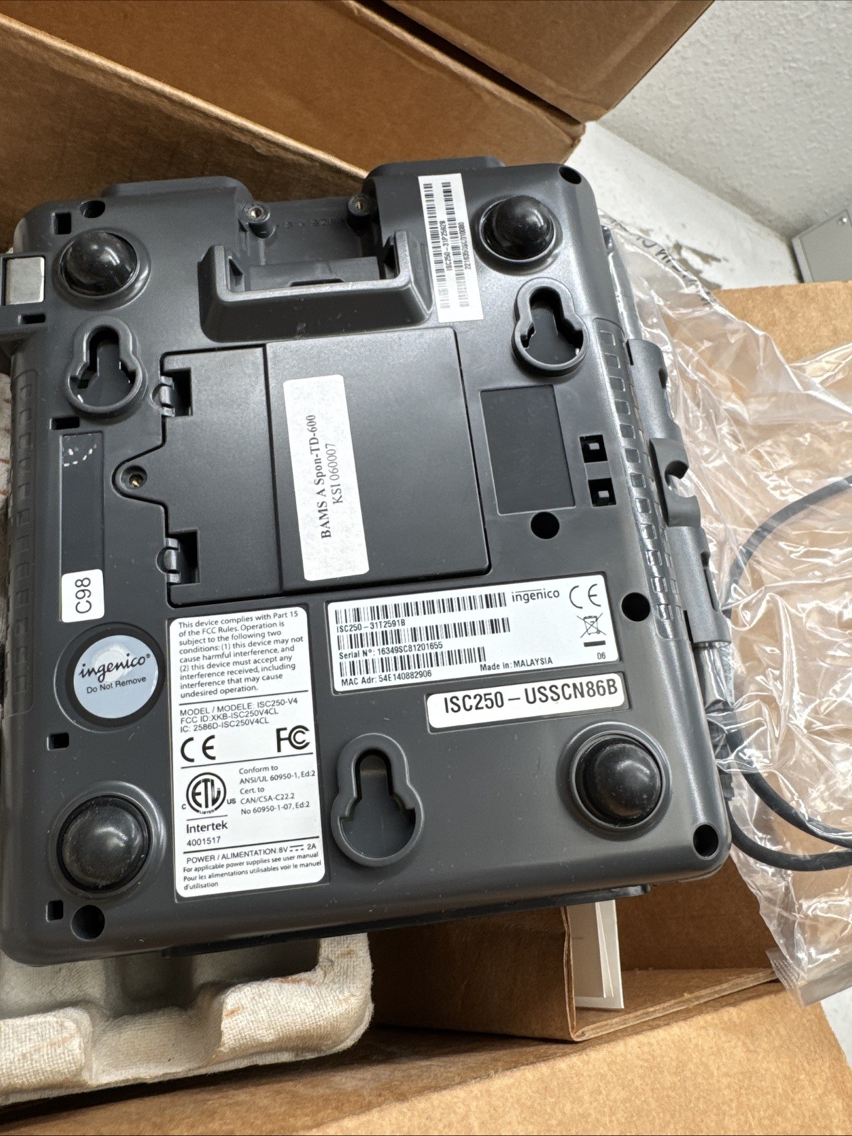 X4 Ingenico iSC Touch 250 Payment Terminals Refurbished LOT