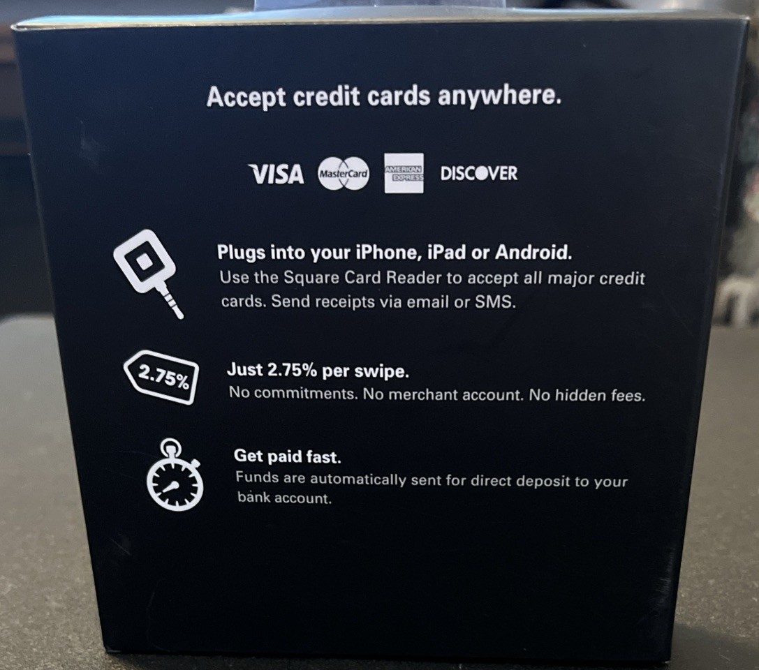 NEW Square Credit Card Reader for iPhone, iPad & Android 3.5mm Headphone Jack