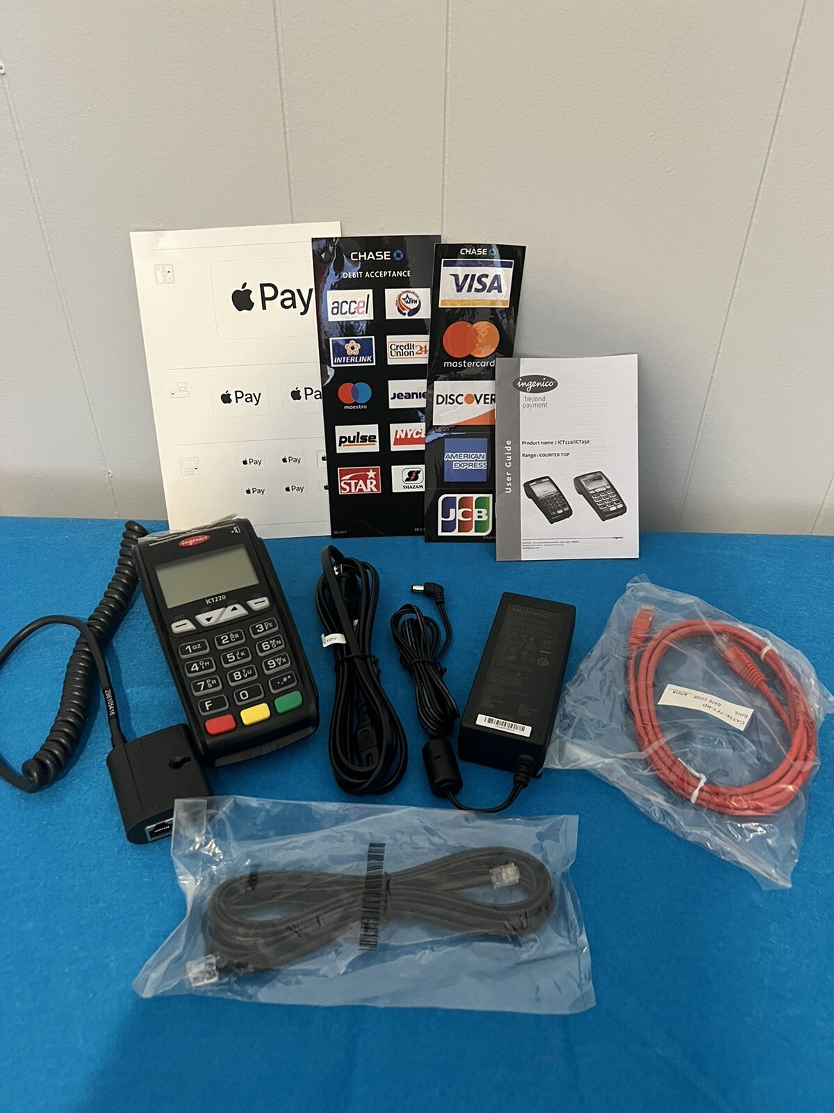 Ingenico ICT220 Credit Card Terminal EMV/CHIP Reader Power With Accessories