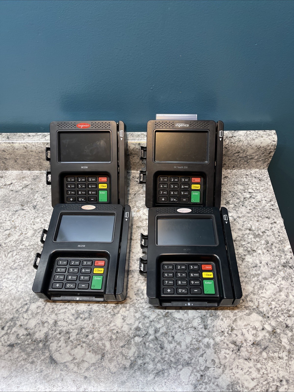Ingenico ISC250 Terminal Credit Card Machine Not Tested Parts Only! 4 units