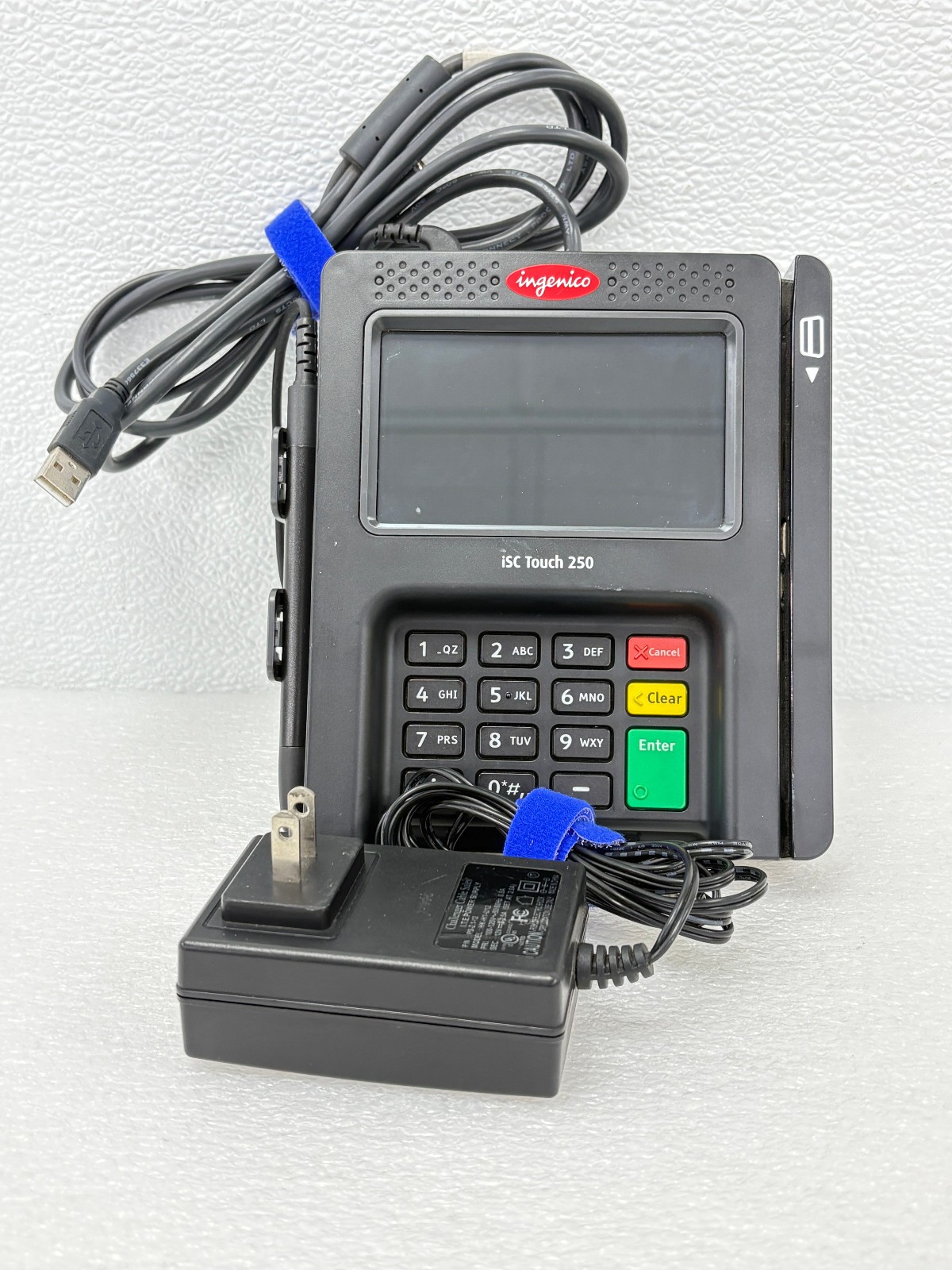 Ingenico ISC TOUCH 250 Credit Card Reader Payment Terminal w/ Pwr Adptr & Stylus