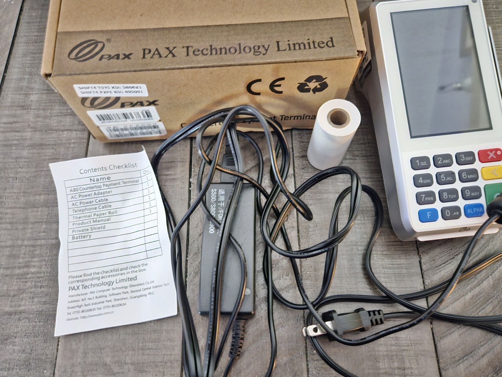 PAX A80-MBA-RD5-01AA COUNTERTOP PAYMENT TERMINAL A80