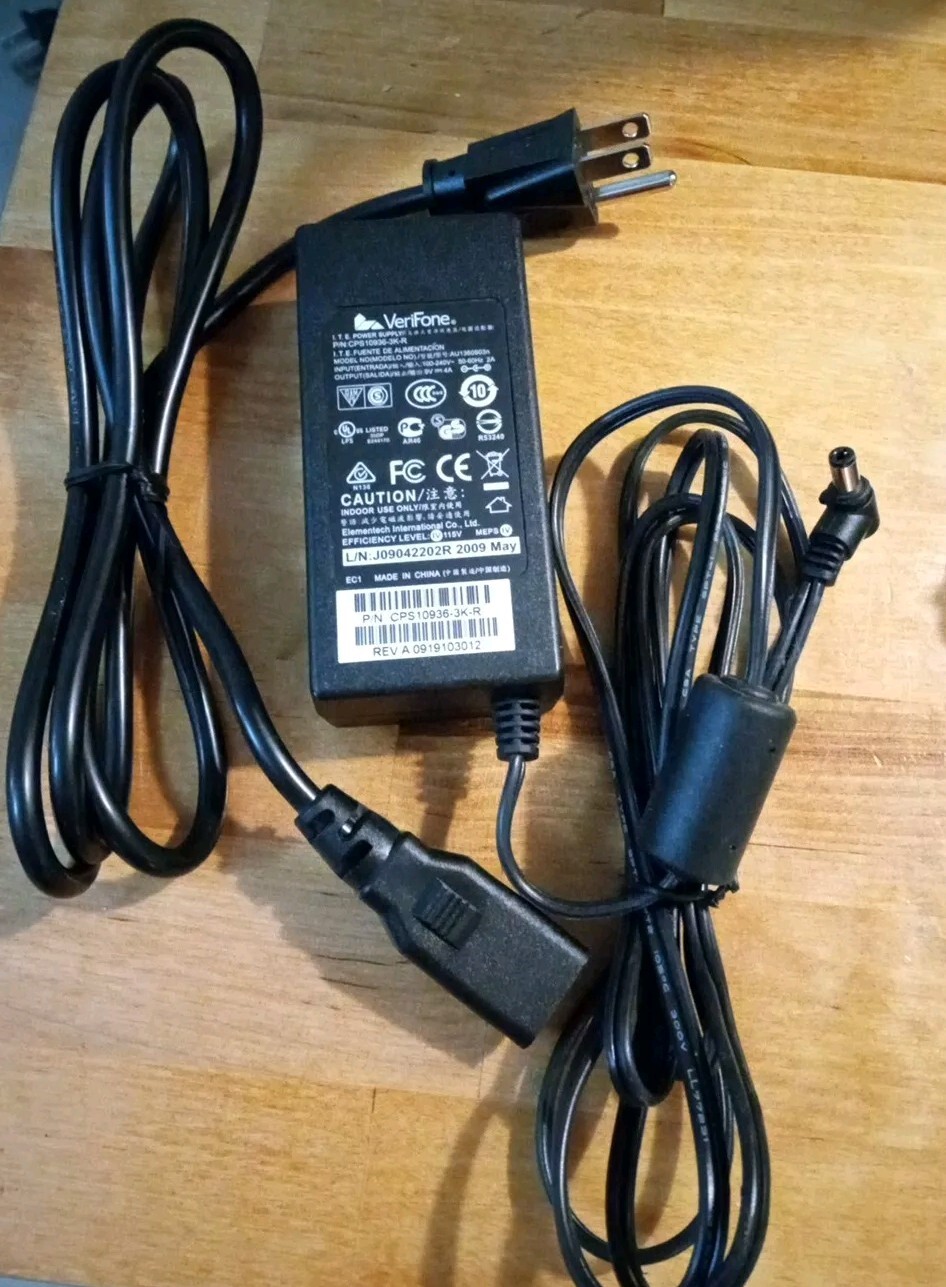 New OEM VeriFone VX520 Power Supply Cable Adapter Cord CPS10936-3K-R