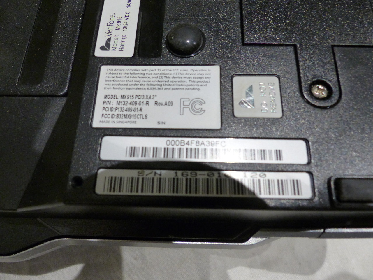 VERIFONE POS CARD READERS W/PIN ENTRY VX805/VX600 BLUETOOTH/MX900-02