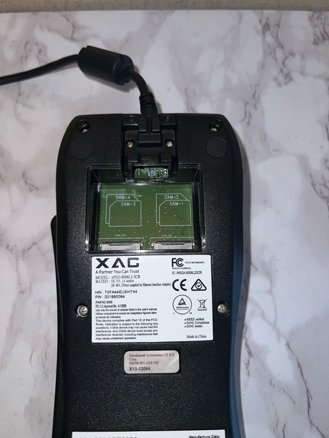 First Data FD-40 PIN Pad Terminal Model xPED-8006L2-3CR